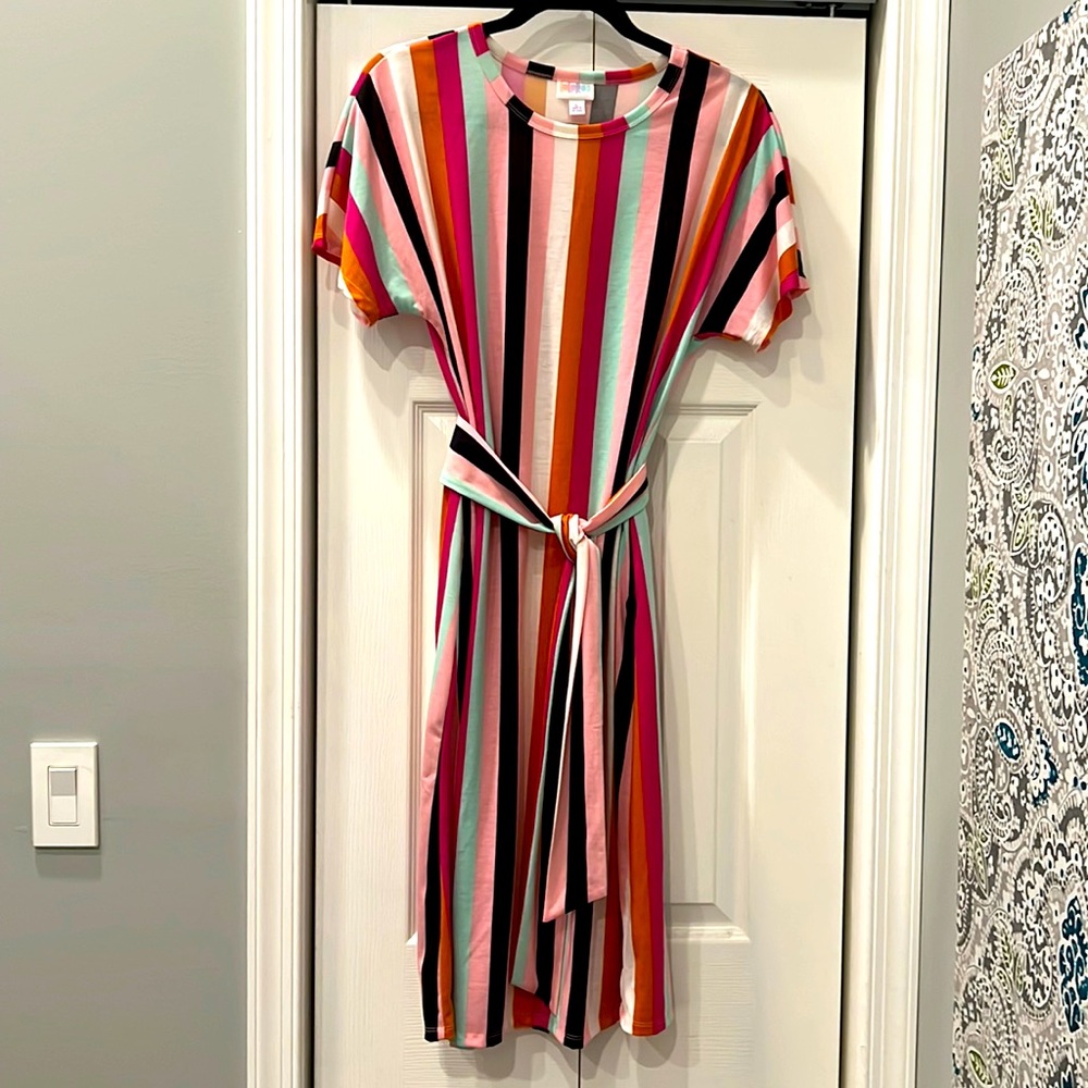 NWOT LuLaRoe Marley MIDI Dress with Belt, Size L
